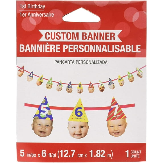 1st Birthday Party Hat Photo Banner