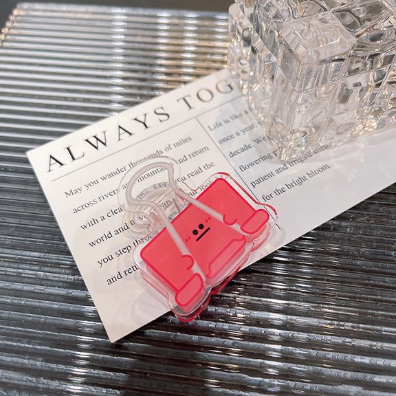 Multicolor Cute Face Acrylic Binder Clip Planner Clips Paper Clamp Decorative