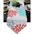 thumbnail image 1 of Multicolor Dahlia Green Gray Red Table Runner Table Flag Home Party Decorative Tablecloth Table Runners, 1 of 5