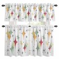 thumbnail image 1 of Multicolor Diamond Kitchen Curtains Sets for Windows 24 Inch Length, Modern Geometric Middle Century Rod Pocket Window Treatments Tier Curtains and Valances Set for Bedroom/Bathroom, 1 of 8