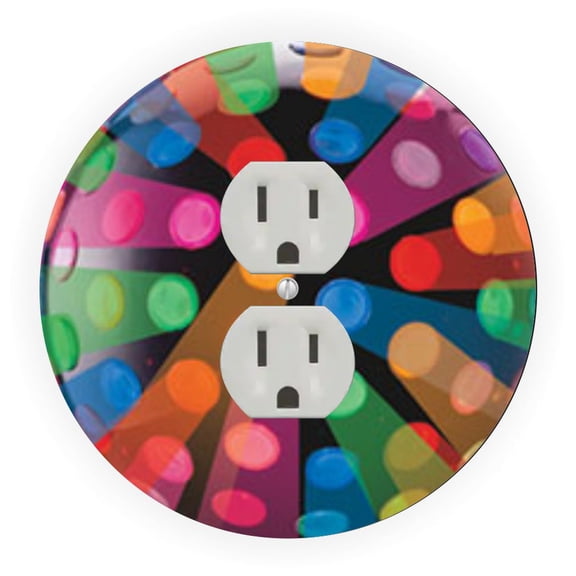 Multicolor Disco Ball Design - Round Light Switch Plate Cover - Outlet Cover
