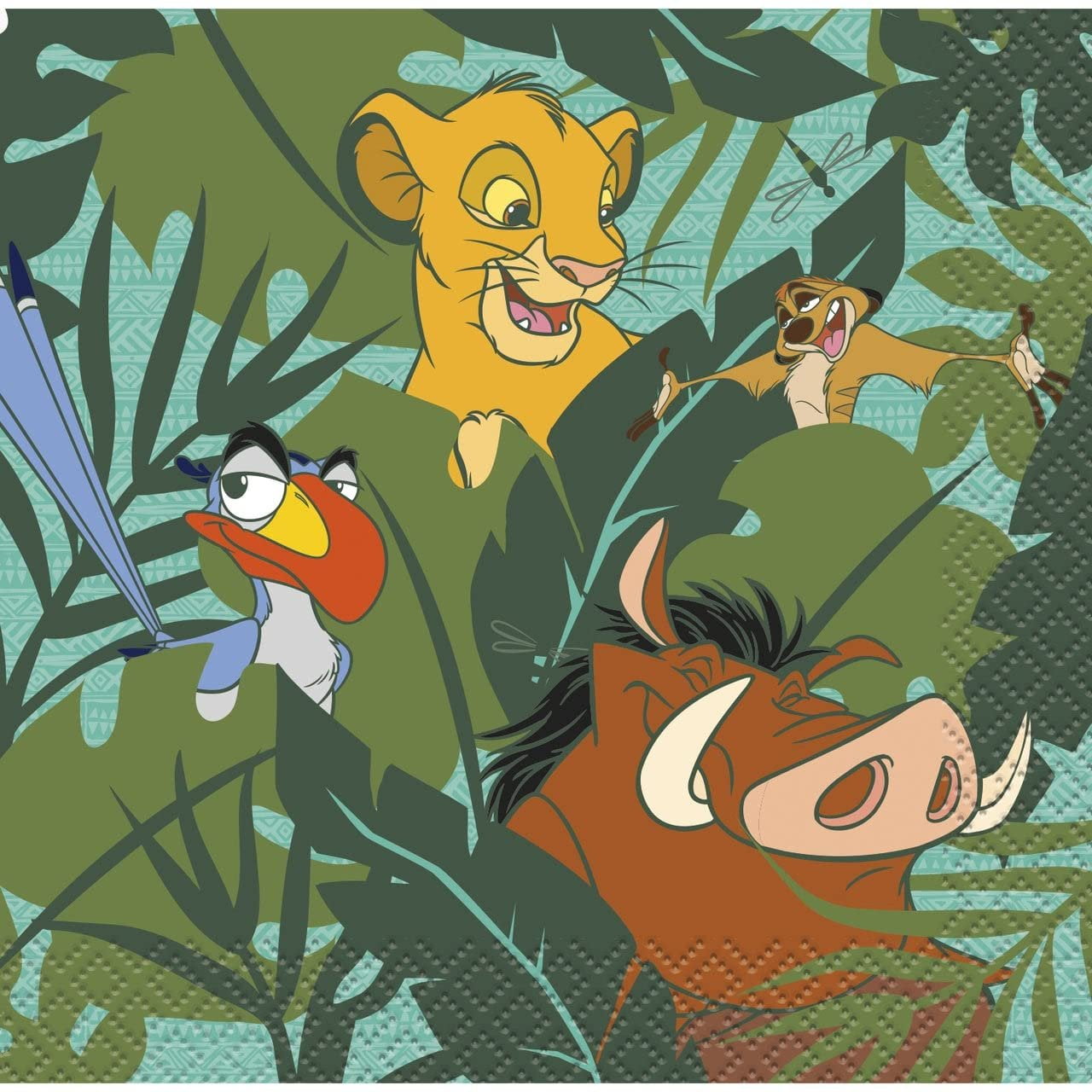 UNIQUE INDUSTRIES Multicolor Disney Lion King Beverage Napkins 16 Count - Add a Roaring Touch to Your Celebrations with Our Vibrant, Themed Napkins
