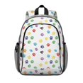 thumbnail image 1 of Multicolor Dog Paw Print White Pattern Backpack for School, Cute School Bag with Adjustable Shoulder Straps and Padded Back, 15"x11.42"x5.5", 1 of 5