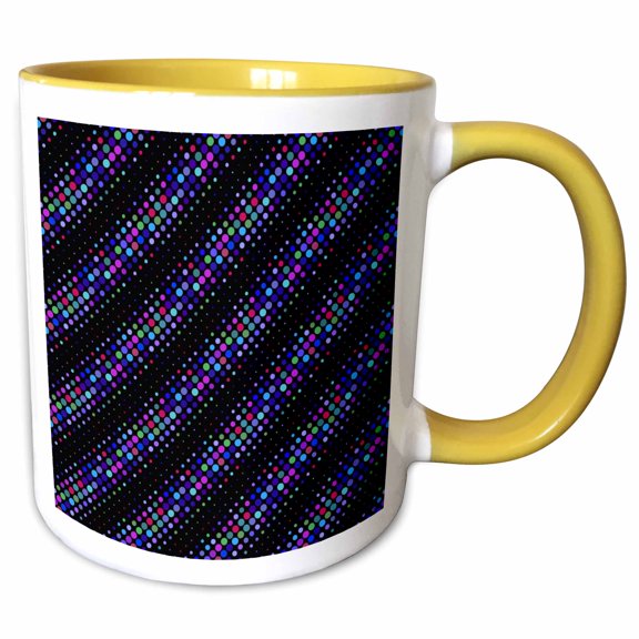 3drose, Multicolor Dot Pattern Background - Colorful Abstract Vector Design, 11oz Two-tone Yellow Mug