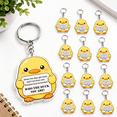 Piositive Keychains Multicolor Duck Positive Affirmation Keychains, Set of 12 for Gifting ...