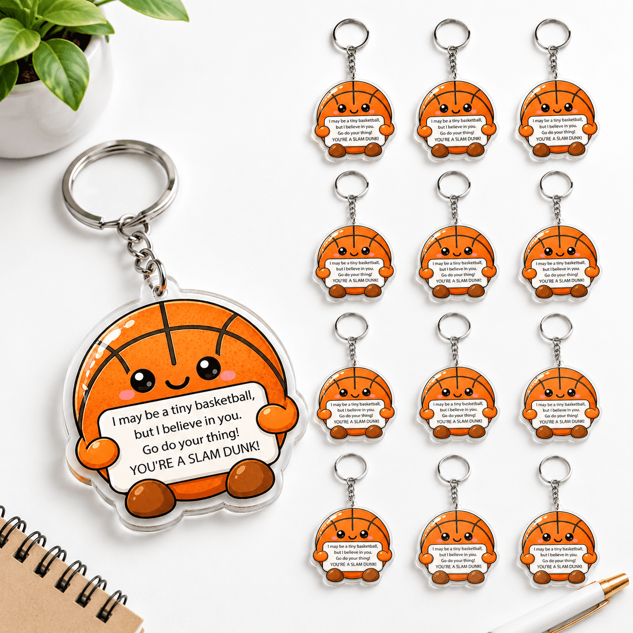 Multicolor Dunk Positive Affirmation Keychains, Set of 12 for Gifting ...