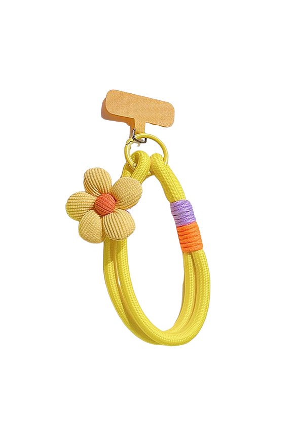 Multicolor Elastic Phone Strap Cord With Decorative Flower Charm And Secure T Clip For Key Accessories Multicolor Design