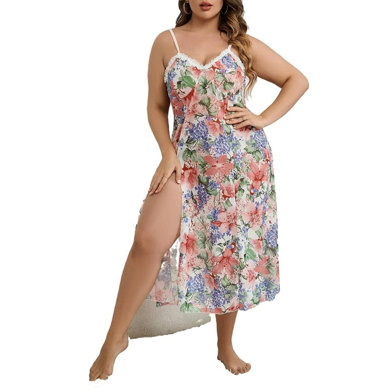 Multicolor Elegant All Over Print Spaghetti Strap Slip Dress