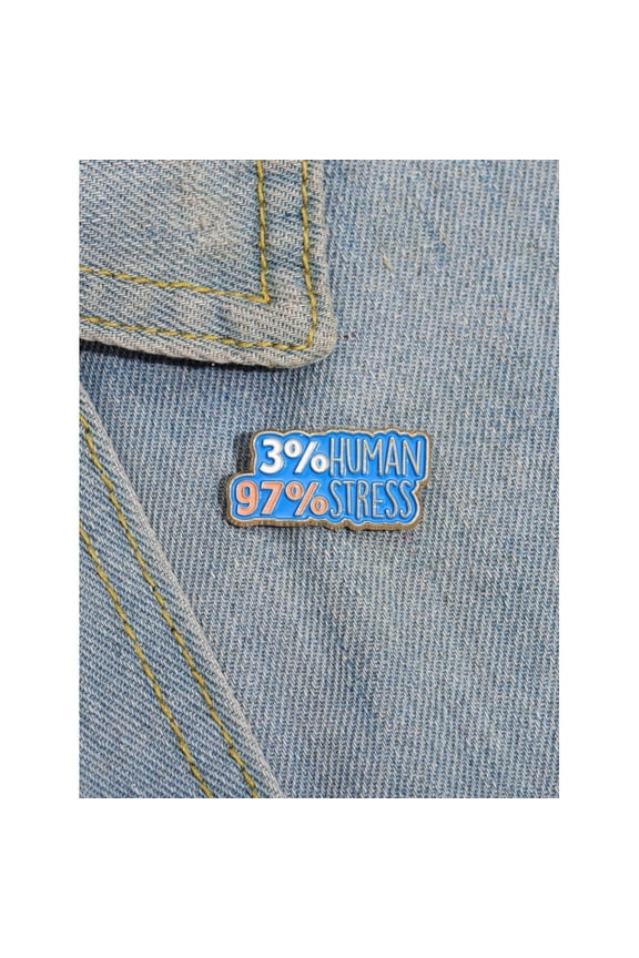 Multicolor Enamel Letter Graphic Lapel Pin Brooch