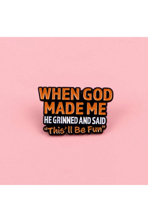 Multicolor Enamel Quote Brooch Pin For Backpacks Bags Stylish Decoration Gift