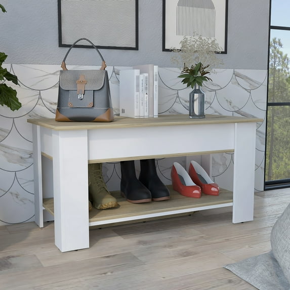 Multicolor Entryway Bench With Storage - Space Saving And Stylish Modern Extendable Shelf Look