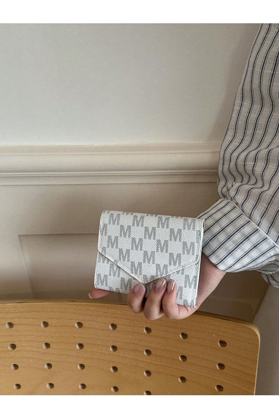 Multicolor Envelope-Style PU Leather Mini Bifold Wallet Compact