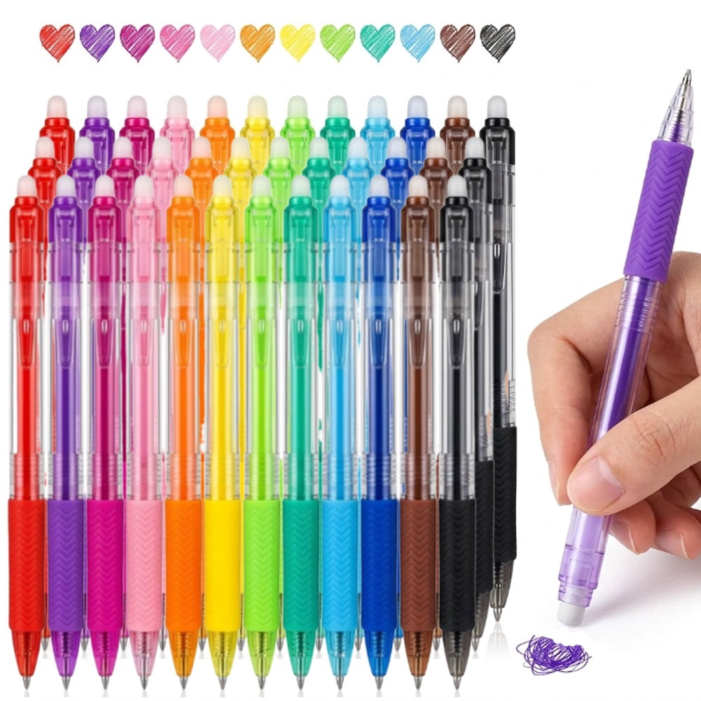 Multicolor Erasable Gel Pens 12 colors, Assorted Color Inks, Make Mistakes Disappear, Retractable Fine Point 0.7mm, Comfort Grip, For Drawing Writing Planner and Crossword Puzzles