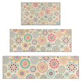 thumbnail image 1 of Multicolor Ethnic Floral Pattern Kitchen Rugs Sets Of 3,Kitchen Runner Rugs Non Skid Washable,Decorative Kitchen Floor Mats for Kitchen,Sink,Laundry,17"x30"+ 17"x47" + 17"x59", 1 of 6