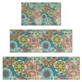 thumbnail image 1 of Multicolor Ethnic Floral Pattern Kitchen Rugs Sets Of 3,Kitchen Runner Rugs Non Skid Washable,Decorative Kitchen Floor Mats for Kitchen,Sink,Laundry,17"x30"+ 17"x47" + 17"x59", 1 of 6
