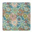 thumbnail image 1 of Multicolor Ethnic Floral Pattern Square Fitted Tablecloth with Elastic Edge,Square Table Cover,Washable Elastic Table Cover for Home Kitchen Party Decor 34"x34", 1 of 6