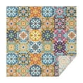 thumbnail image 1 of Multicolor Ethnic Floral Pattern Square Tablecloth,Waterproof Square Table Cover,Wipeable Spillproof Washable Table Cover for Home Kitchen Party Decor 52"x52"(132x132cm), 1 of 1