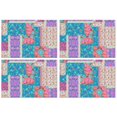thumbnail image 1 of Multicolor Ethnic Flower Patchwork Pattern Summer Placemats Table Placemats Set Of 4-Linen Kitchen Washable Placemats Table Mats 11.8"x17.7" Non-Slip Heat Resistant, 1 of 6