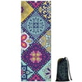 thumbnail image 1 of Multicolor Ethnic Geometric Patchwork Pattern Hot Yoga Mat Towel Non Slip for Hot Yoga - Quick-Drying Yoga Mat Cover with 4 Corner Pockets with Travel Bag - Hot Yoga Towel Non Slip 70"x26", 1 of 6