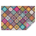 thumbnail image 1 of Multicolor Ethnic Geometric Patchwork Pattern Rectangle Tablecloth 60"x84",Waterproof Polyester Rectangle Table Cloth, Wipeable Spillproof Polyester Tablecloth for Dining, Camping, Indoor and Outdoor, 1 of 5
