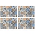thumbnail image 1 of Multicolor Ethnic Geometric Patchwork Pattern Summer Placemats Table Placemats Set Of 4-Linen Kitchen Washable Placemats Table Mats 11.8"x17.7" Non-Slip Heat Resistant, 1 of 6