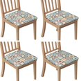 thumbnail image 1 of Multicolor Ethnic Geometric Patchwork Seat Covers for Dining Room Chairs Set Of 4,Stretch Printed Washable Chair Seat Cover with Elastic Ties and Button,Removable Waterproof Couch Cushion Covers, 1 of 6