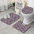 thumbnail image 1 of Multicolor Ethnic Geometric Pattern (4) Bathroom Rugs Sets 3 Piece,Toilet Cover Set,Absorbent Non Slip Bathroom Mats Sets with U-Shaped Contour Rug Toilet Rug Set, 1 of 5