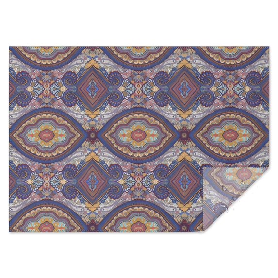 Multicolor Ethnic Geometric Pattern (4) Rectangle Tablecloth 60"x84",Waterproof Polyester Rectangle Table Cloth, Wipeable Spillproof Polyester Tablecloth for Dining, Camping, Indoor and Outdoor