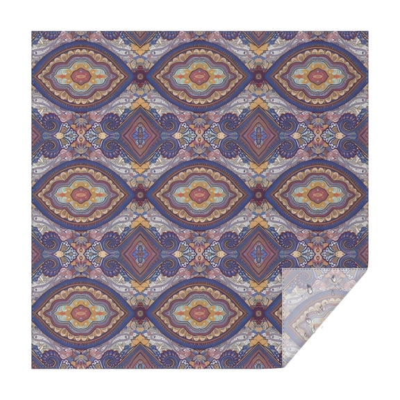 Multicolor Ethnic Geometric Pattern (4) Square Tablecloth,Waterproof Square Table Cover,Wipeable Spillproof Washable Table Cover for Home Kitchen Party Decor 60"x60"(152x152cm)