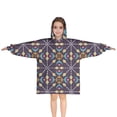 thumbnail image 1 of Multicolor Ethnic Geometric Pattern Blanket Hoodies for Kids 6-13YR Oversize Wearable Blanket Hoodies for Boys Girls Teens, 1 of 7