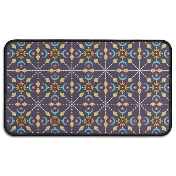 Multicolor Ethnic Geometric Pattern Door Rugs,Washable Non Slip Door Mats Indoor,Decorative Door Mats,Entry Mat Indoor for Entrance,Bedroom,Kitchen,Bathroom,30"x17"
