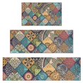 thumbnail image 1 of Multicolor Ethnic Geometric Pattern Kitchen Rugs Sets Of 3,Kitchen Runner Rugs Non Skid Washable,Decorative Kitchen Floor Mats for Kitchen,Sink,Laundry,17"x30"+ 17"x47" + 17"x59", 1 of 6