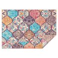 thumbnail image 1 of Multicolor Ethnic Geometric Pattern Rectangle Tablecloth 60"x84",Waterproof Polyester Rectangle Table Cloth, Wipeable Spillproof Polyester Tablecloth for Dining, Camping, Indoor and Outdoor, 1 of 5