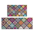 thumbnail image 1 of Multicolor Ethnic Mandala Pattern Kitchen Rugs Sets Of 2,Anti Fatigue Kitchen Mat Rugs Non Slip Washable,Decorative Kitchen Floor Mats for Kitchen,Sink,Laundry,17"x30"+17"x47", 1 of 7