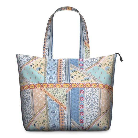 Multicolor Ethnic Striped Pattern Travel Tote Bags for Women Carry On,Large Weekender Bags for Women Travel,Multi Functional Duffle Bag for Work,Shopping,Sports