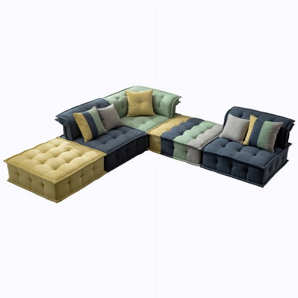 Multicolor Fabric Modular Sectional Sofa Customization Interior Design Options Modern Couch L Shaped Couch Large Corner Couch for Living Room