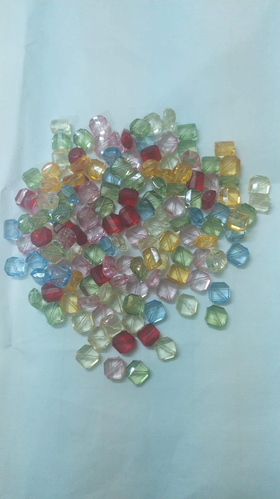 Multicolor Faceted Cube Beads for Jewelry Making | Transparent Acrylic Crystal Beads for DIY Crafts, Bracelets, Necklaces, Art & Decoration (14MM- 1/2 Pounds)