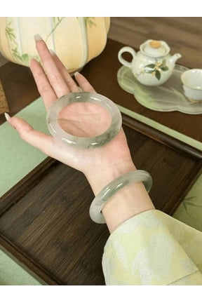 Multicolor Faux Jade Bangle Bracelet, Elegant Minimalist Style, 1 Piece