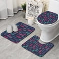 thumbnail image 1 of Multicolor Feather Pattern Bathroom Rugs Sets 3 Piece,Toilet Cover Set,Absorbent Non Slip Bathroom Mats Sets with U-Shaped Contour Rug Toilet Rug Set, 1 of 5