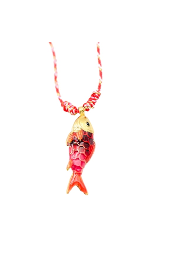 Multicolor Fish Charm Necklace Lovely Pendant Neckchain Stainless Steel Adjustable Chain Jewelry Piece