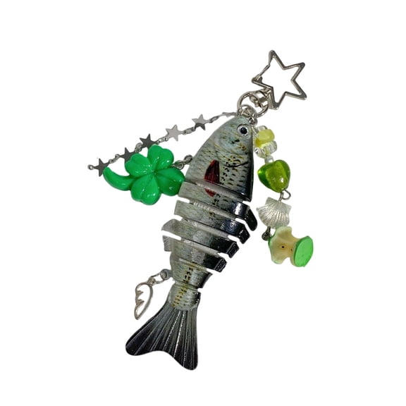 Multicolor Fishing Inspired Keychain Ergonomic Resin Construction Portable Everyday Carry Item Imitation Fish Keychain