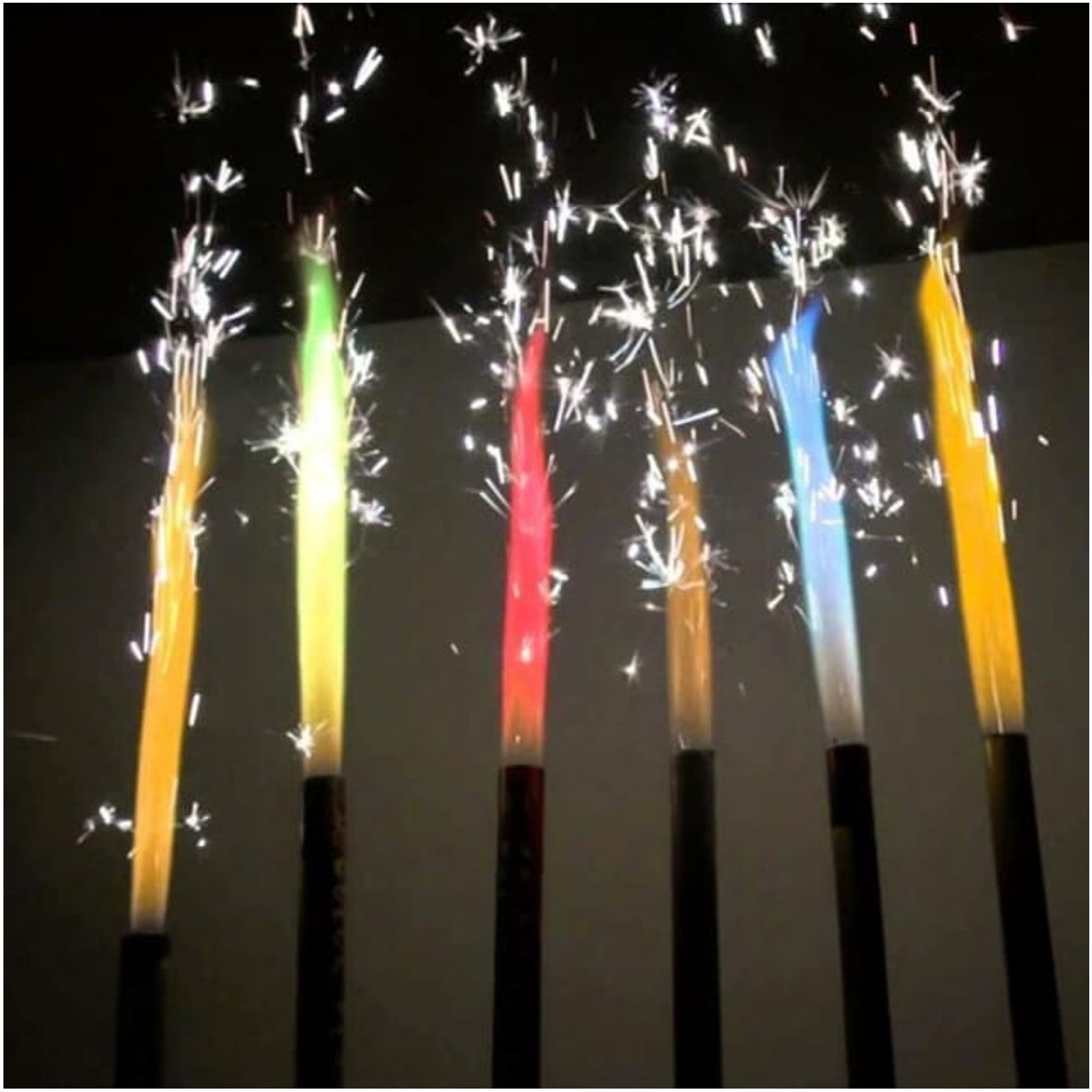 Novelties MultiColor Flame Sparkling Party Candles, 6 Candles Per Pack