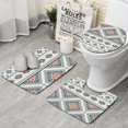 thumbnail image 1 of Multicolor Floral and Geometric Boho Pattern Bathroom Rugs Sets 3 Piece,Toilet Cover Set,Absorbent Non Slip Bathroom Mats Sets with U-Shaped Contour Rug Toilet Rug Set, 1 of 5