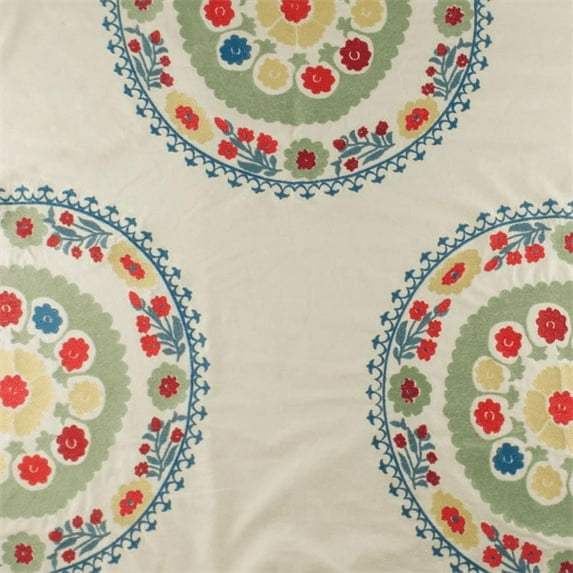 Multicolor Floral Medallion Embroidery Home Decorating Fabric, Fabric By the Yard