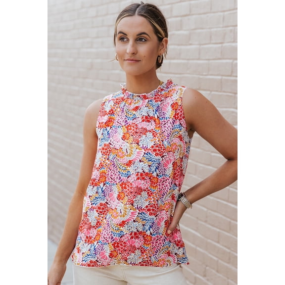 Multicolor Floral Print Relaxed Tank Top