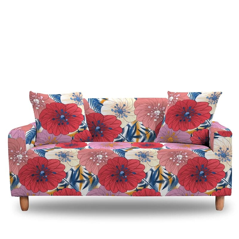 Multicolor Flowers Elastic Sofa Cover For Living Room Fullcover