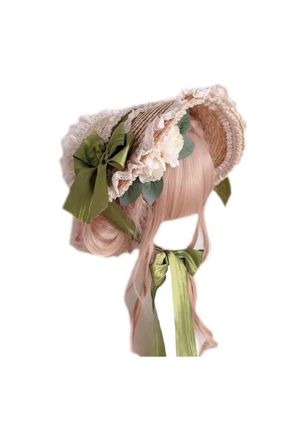 Multicolor French Bonnet Hat Sunshade Straw Hat Lolita Hat for Women Girls
