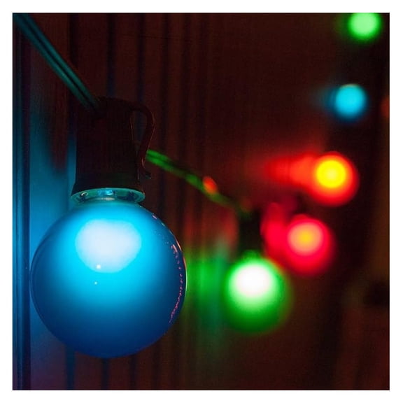 Multicolor G50 String Lights - 15ft Patio Lights, Globe Bulbs, Outdoor Decor