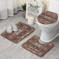 thumbnail image 1 of Multicolor Geometric Boho Pattern Bathroom Rugs Sets 3 Piece,Toilet Cover Set,Absorbent Non Slip Bathroom Mats Sets with U-Shaped Contour Rug Toilet Rug Set, 1 of 5