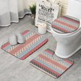 thumbnail image 1 of Multicolor Geometric Boho Pattern Bathroom Rugs Sets 3 Piece,Toilet Cover Set,Absorbent Non Slip Bathroom Mats Sets with U-Shaped Contour Rug Toilet Rug Set, 1 of 5